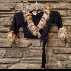 GIRLS LITTLE MASS CROPPED SWEATER